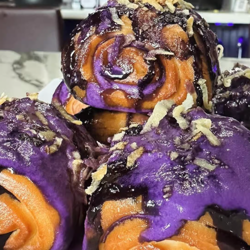 Bao-Nuts With Ube Condensed Milk